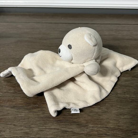 Modern Moments Cream Teddy Bear Lovey with Paw Print Underlay - Picture 3 of 6